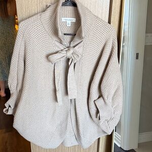 Banana Republic Taupe Knit Sweater with Bow
